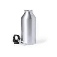 Bidón de aluminio reciclado Seirex 400 ml con mosquetón de aluminio reciclado, vista lateral
