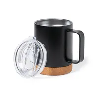 Taza térmica de acero Loret 330 ml base de corcho de acero inox/ corcho, vista lateral