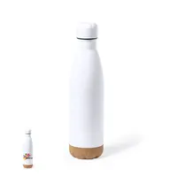 Bidón de acero y corcho Pooch 750 ml para sublimación de acero inox/ corcho, vista frontal