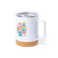 Taza térmica de acero Wifly 330 ml sublimación corcho de acero inox/ corcho, vista lateral