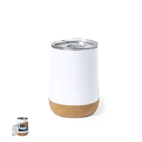 Vaso térmico de acero Barker 330 ml sublimación corcho de acero inox/ corcho, vista frontal