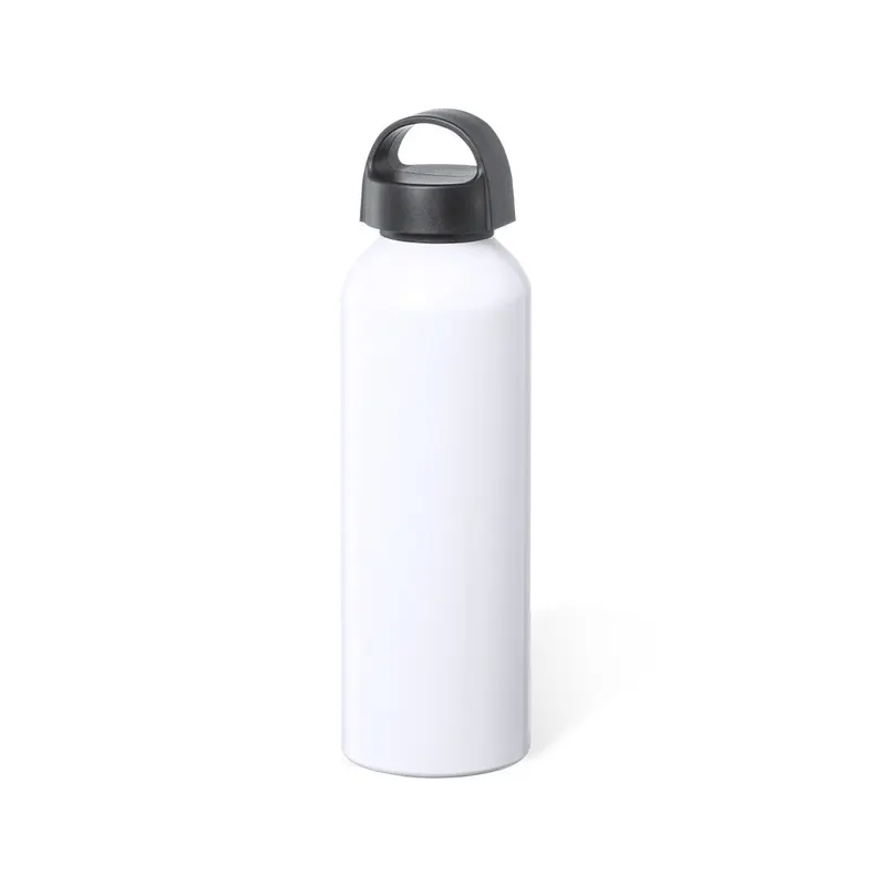 Bidón de aluminio Carthy 800 ml con asa en blanco de aluminio, vista frontal