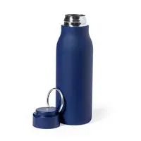 Bidón de acero Bucky 600 ml con anilla plegable de acero inox, vista lateral