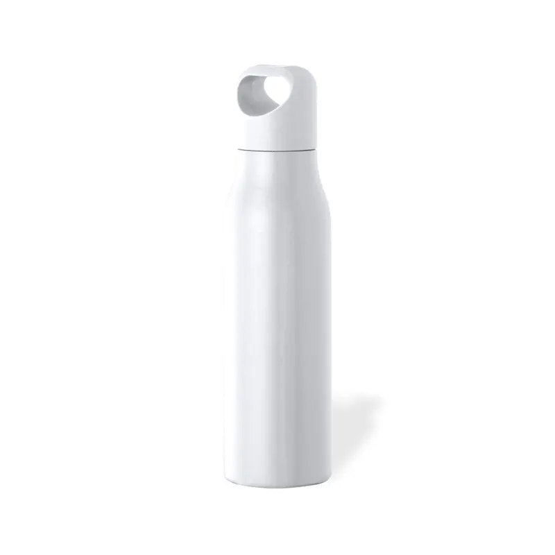 Bidón de acero Tocker 850 ml con asa en blanco de acero inox, vista frontal