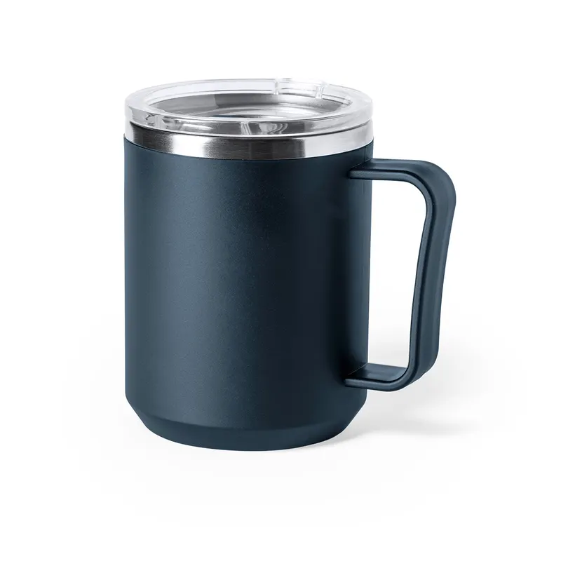 Taza térmica de acero Tikam 350 ml con exterior de PP en marino de acero inox/ interior PP, vista frontal