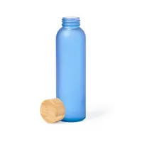 Botella de cristal Eskay 500 ml tapón bambú de cristal/ bambú, vista lateral
