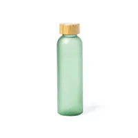 Botella de cristal Eskay 500 ml tapón bambú de cristal/ bambú, vista frontal