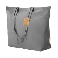 Bolsa de algodón reciclado Periad 140 g con fuelle de algodón reciclado 140 g/ m2, vista lateral