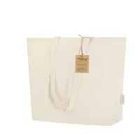Bolsa de algodón reciclado Periad 140 g con fuelle de algodón reciclado 140 g/ m2, vista frontal
