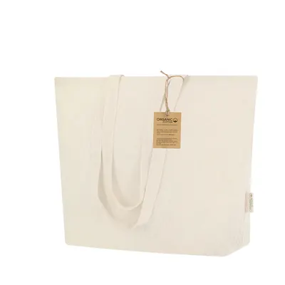Bolsa de algodón reciclado Periad 140 g con fuelle personalizable
