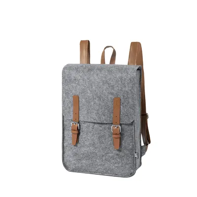 Mochila de fieltro RPET y polipiel Zakian personalizable