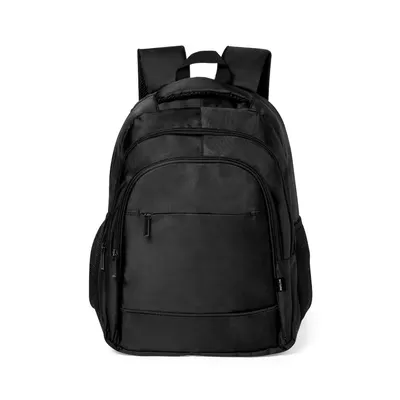 Mochila de nylon reciclado Luffin 420D 3 bolsillos ext. personalizable