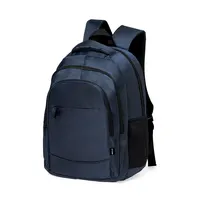 Mochila de nylon reciclado Luffin 420D 3 bolsillos ext. de nylon reciclado 420D, vista lateral