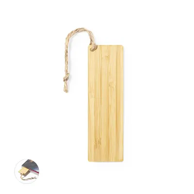 Marcapáginas de bambú con cordón de yute personalizable