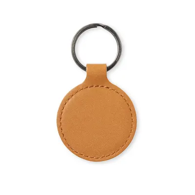 Llavero circular de cuero reciclado personalizable