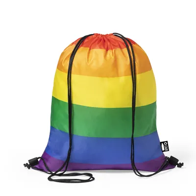 Mochila de cuerdas arcoíris RPET Marsha 210T personalizable
