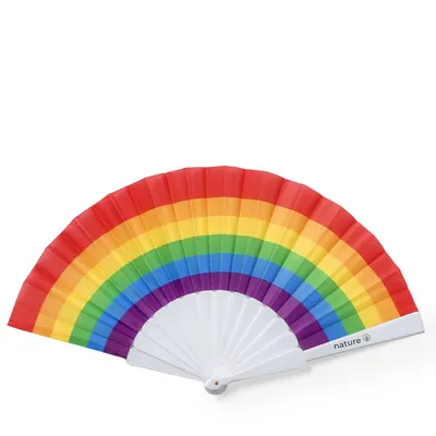 Abanico multicolor con varillas de RPET personalizable