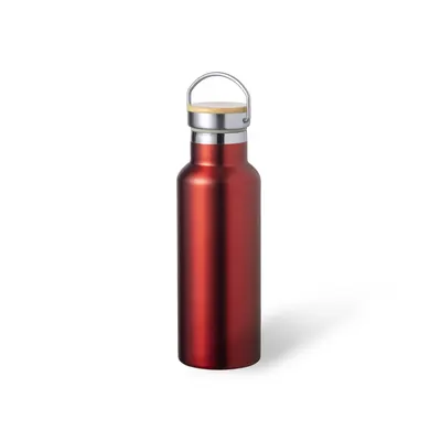 Botella térmica de acero Naxel 500 ml tapón bambú y asa personalizable
