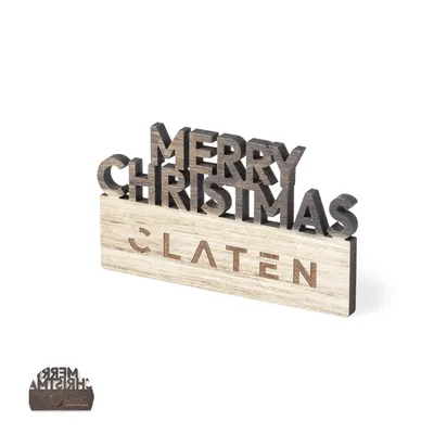 Imán Merry Christmas de madera Rivond bicolor personalizable