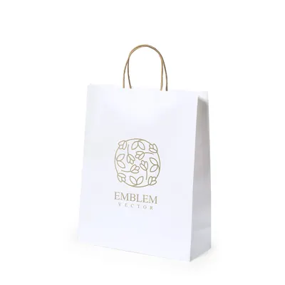 Bolsa de papel blanco 100 g con fuelle personalizable