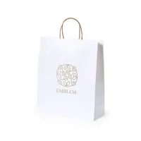 Bolsa de papel Cynthia blanco 100 g con fuelle y 8 kg de papel 100 g/ m2, vista lateral