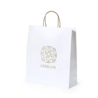 Bolsa de papel Cynthia blanco 100 g con fuelle y 8 kg de papel 100 g/ m2, vista frontal
