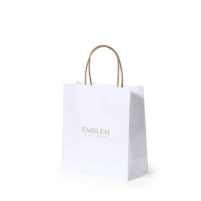 Bolsa de papel blanco 100 g con fuelle personalizable