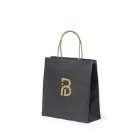 Bolsa de papel Fortis negro 100 g con fuelle de papel 100 g/ m2, vista frontal