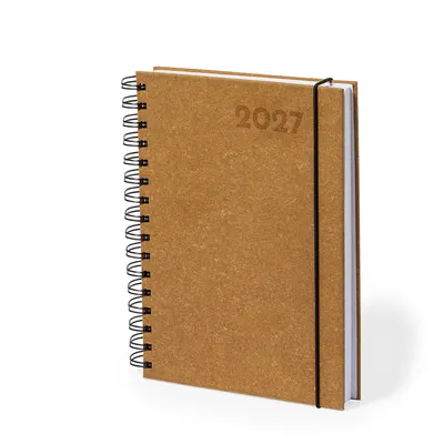 Agenda A5 de cuero reciclado, página por día personalizable
