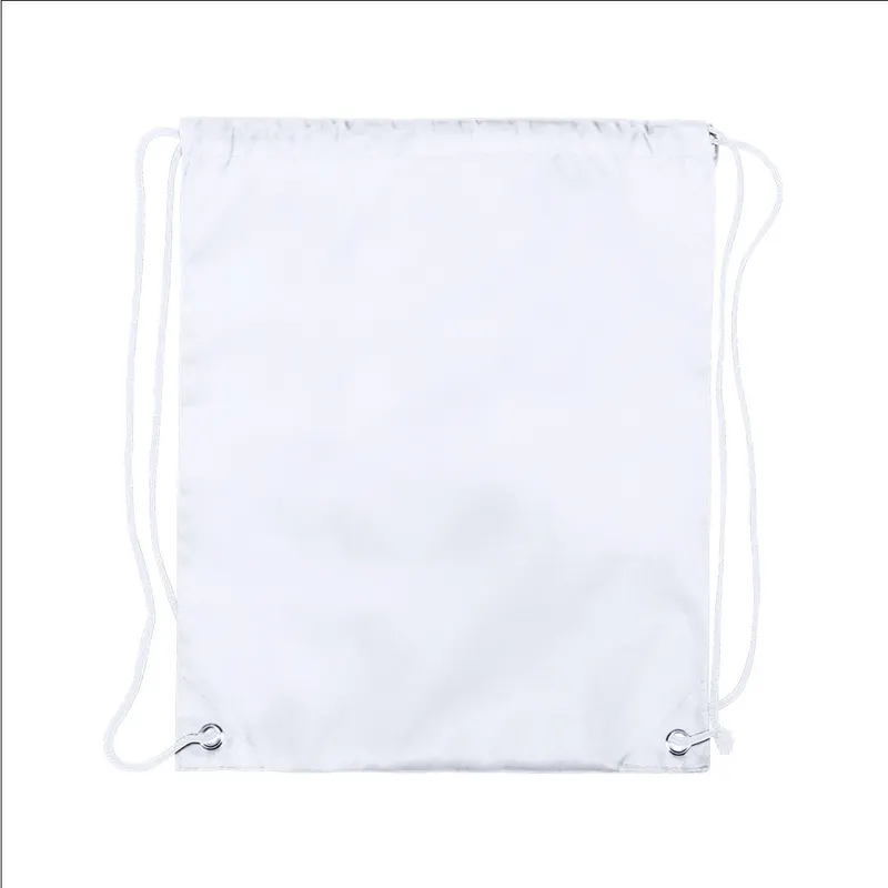 Mochila de cuerdas Spook 210T sublimable en blanco de poliéster 210T, vista frontal