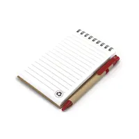 Libreta de anillas cartón reciclado Ecocard con bolígrafo de cartón reciclado, detalle 2