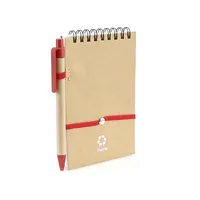 Libreta de anillas cartón reciclado Ecocard con bolígrafo de cartón reciclado, detalle 4