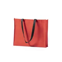 Bolsa non woven Tucson 100 g con fuelle y asas largas de non-Woven grueso, vista lateral