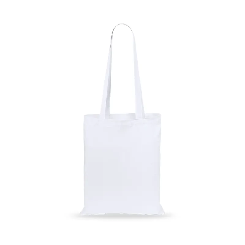 Bolsa de algodón Geiser 105 g con asas largas 70 cm en blanco de algodón 105 g/ m2, vista frontal