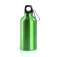 Bidón de aluminio Mento 400 ml con mosquetón de aluminio, vista lateral