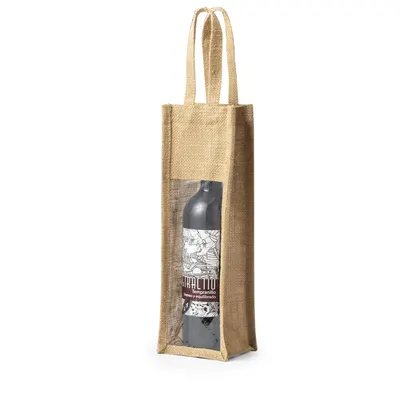 Bolsa de yute Holden laminado para 1 botella de vino personalizable