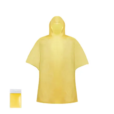 Poncho de HDPE 127 × 102 cm en bolsa personalizable