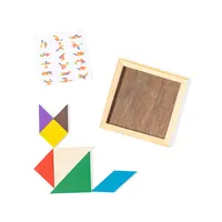Puzzle tangram de madera multicolor de madera, detalle 2