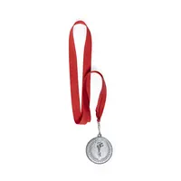 Medalla metálica Corum con cinta bandera de España de metal/ poliéster, vista lateral