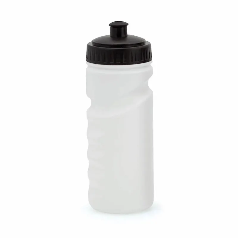 Bidón de PE Iskan 500 ml ergonómico con dosificador en blanco de PE, vista frontal