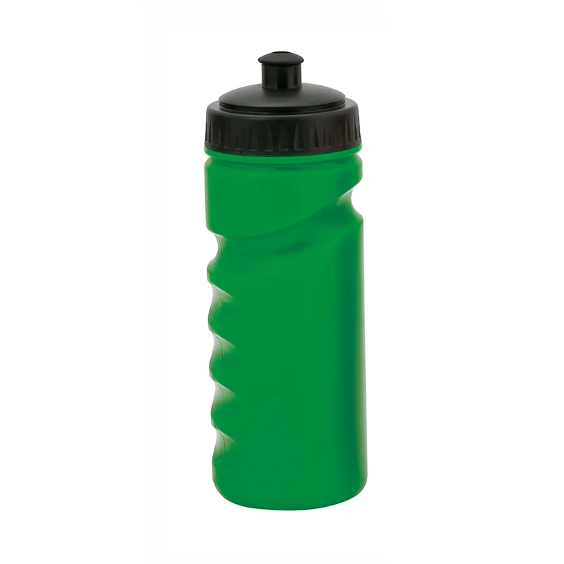 Bidón de PE Iskan 500 ml ergonómico con dosificador en verde de PE, vista frontal