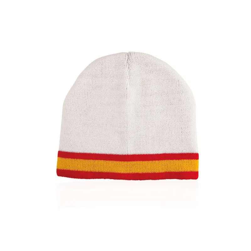 Gorro Corvus con diseño de España doble capa en blanco de algodón/ poliéster, vista frontal