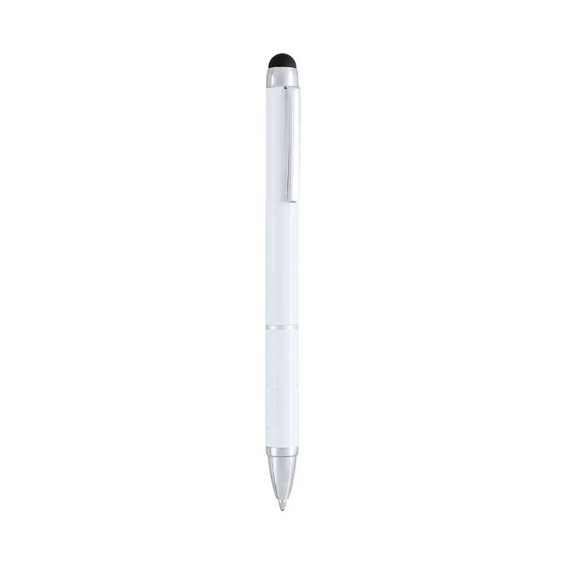 Bolígrafo puntero de aluminio Minox giratorio en blanco de aluminio, vista frontal