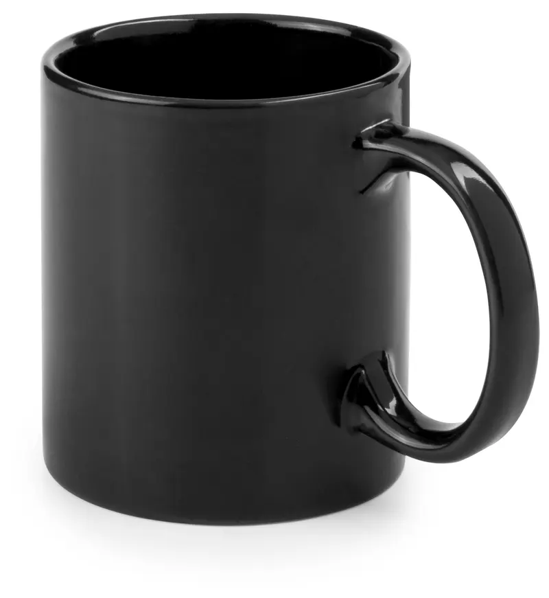 Taza de cerámica Zifor 370 ml en colores en negro de cerámica, vista frontal