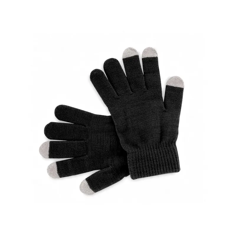 Guantes táctiles de acrílico Actium en negro de acrílico, vista frontal