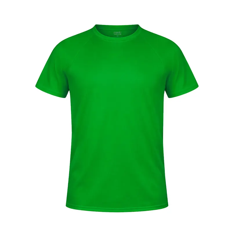 Camiseta técnica de poliéster 135 g niño en verde de 100% poliéster 135 g/ m2, vista frontal