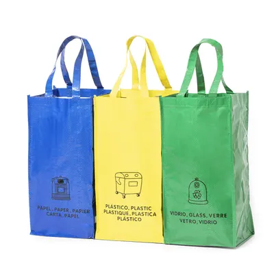 Set Lopack de 3 bolsas de reciclaje pp woven 125 g personalizable