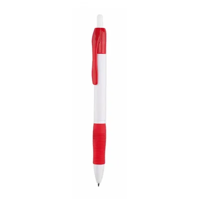Bolígrafo pulsador blanco Zufer con empuñadura personalizable