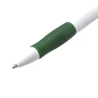 Bolígrafo pulsador blanco Zufer con empuñadura, vista lateral