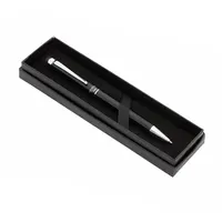 Bolígrafo puntero metálico negro Salend con estuche de aluminio, vista lateral